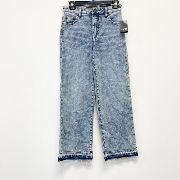 Kut From The Kloth Vintage Wash High Rise Charlotte Fab Ab Culotte Jeans Size 00 - Picture 1 of 6